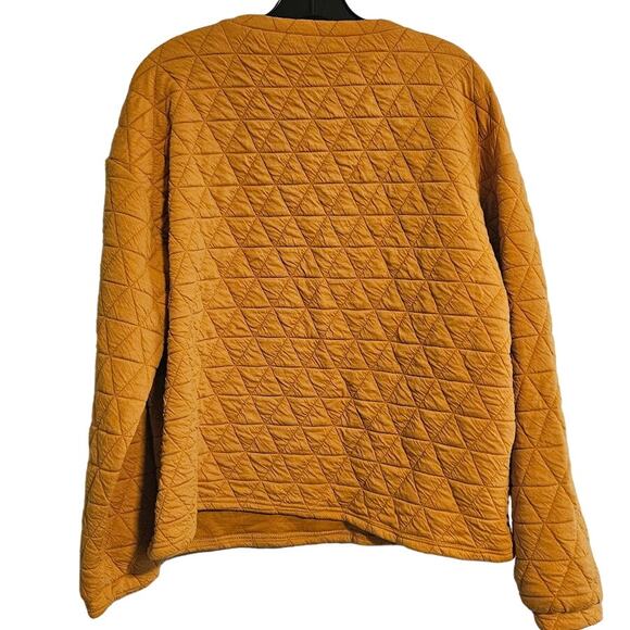Medium Shein Mustard Yellow quilted design long sleeve crewneck pullover - Picture 3 of 5